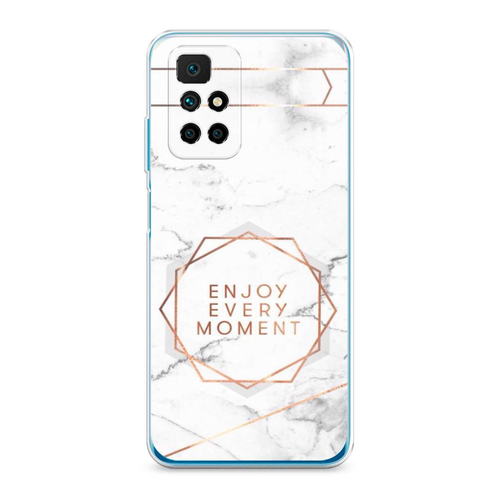 фото Силиконовый чехол "enjoy every moment мрамор" на xiaomi redmi note 11 4g china awog