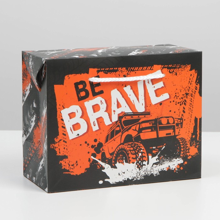 

Пакет—коробка «Be brave», 23 х 18 х 11 см, Разноцветный