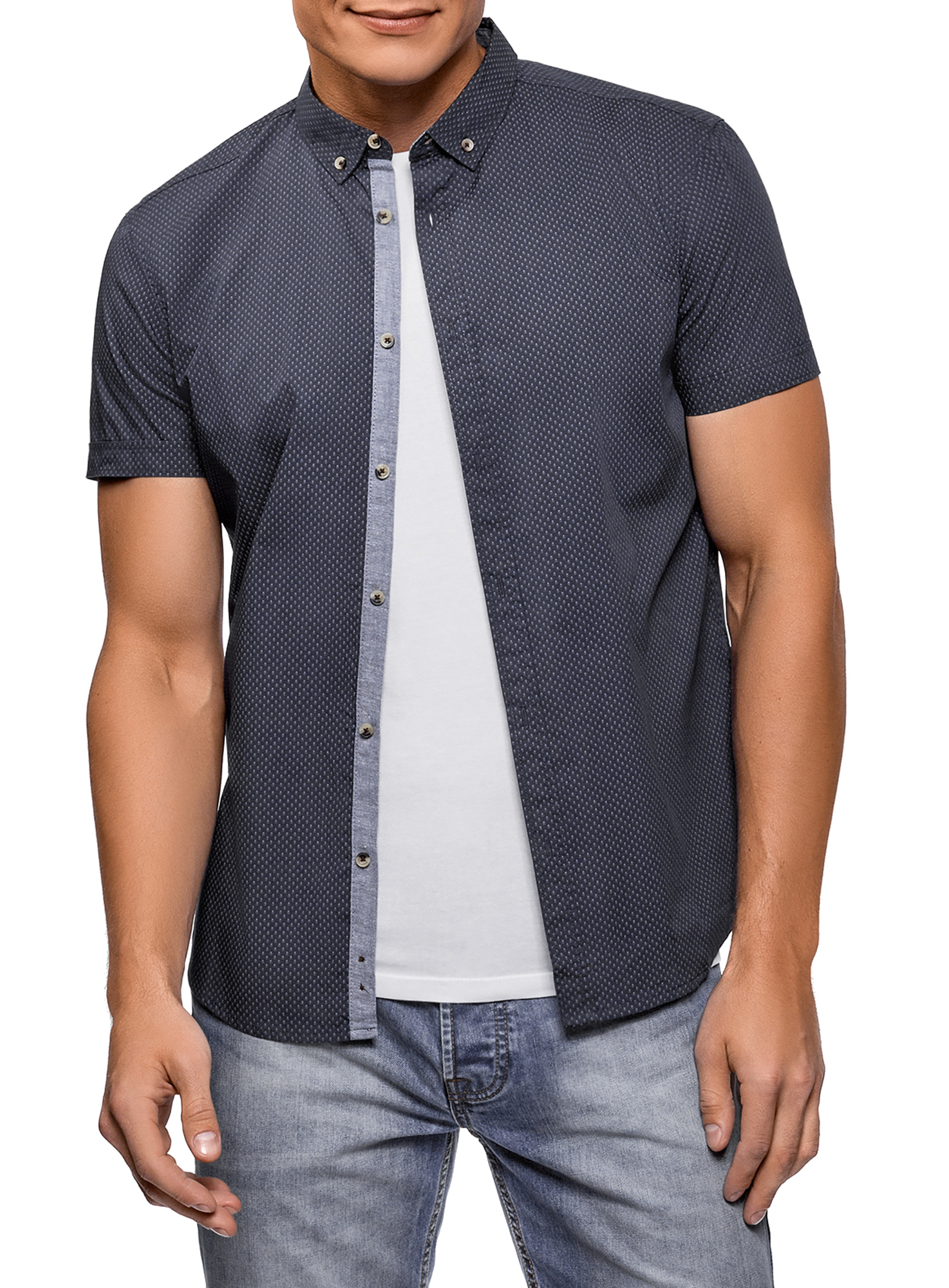 

Рубашка мужская oodji 3L410114M синяя 2XL, 3L410114M