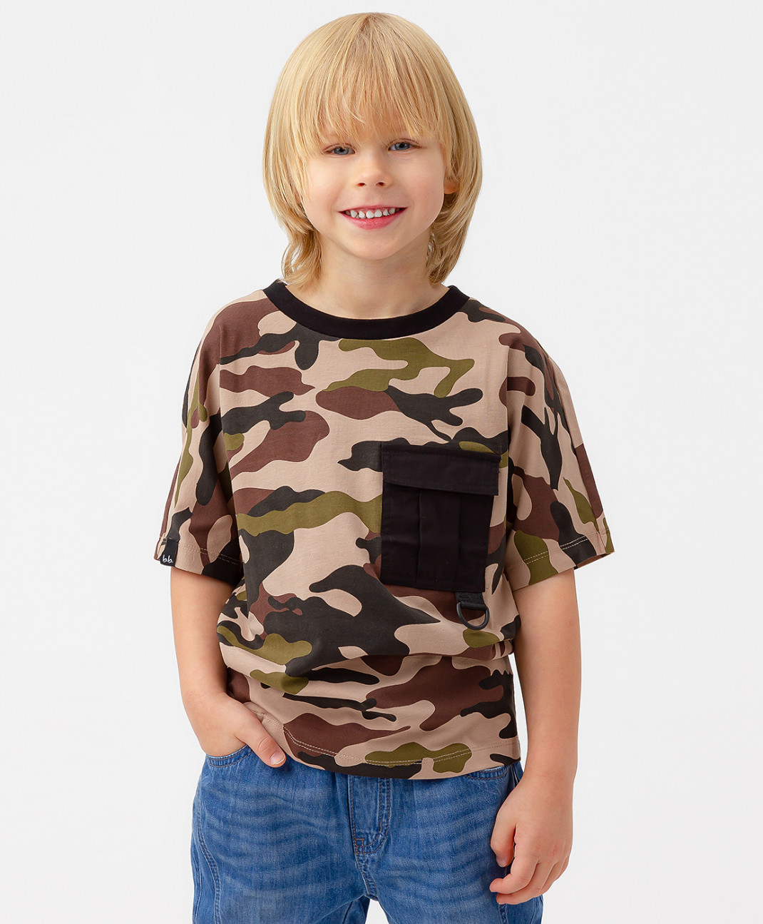 

Футболка детская Button Blue 123BBBMC12124413, цвет хаки, размер 104, 123BBBMC12124413