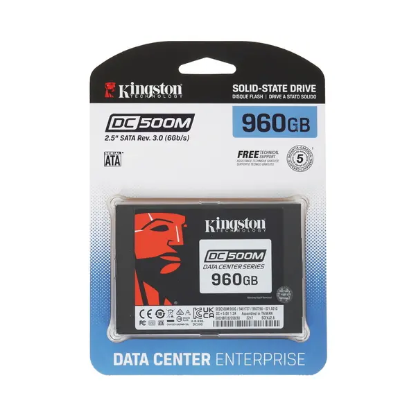 

SSD накопитель Kingston Enterprise SSD 2.5" 960 ГБ (SEDC600M-rstick-960G), Enterprise SSD