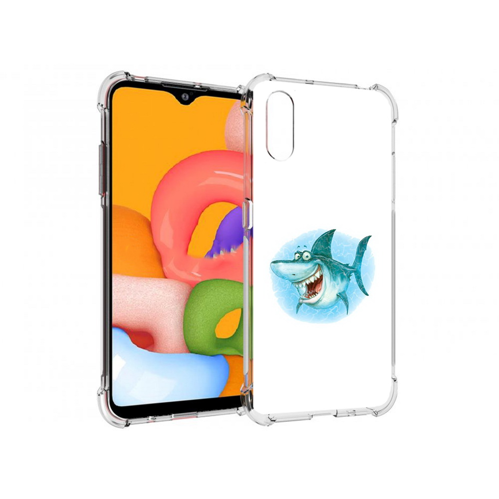 

Чехол MyPads Tocco для Samsung Galaxy A01 веселая акула (PT144711.509.261), Прозрачный, Tocco