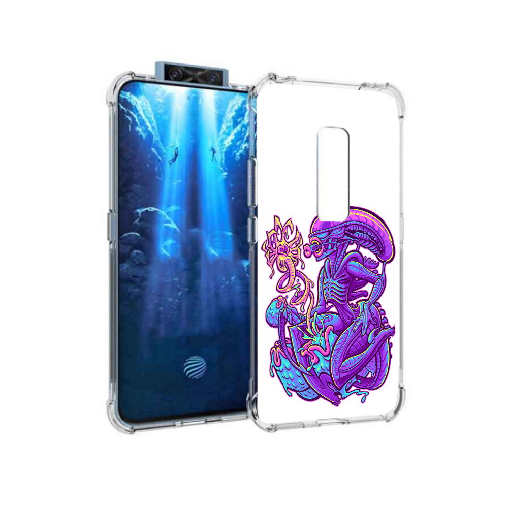

Чехол MyPads Tocco для Vivo V17 Pro чужой фиолетовый цвет (PT226965.387.693), Прозрачный, Tocco