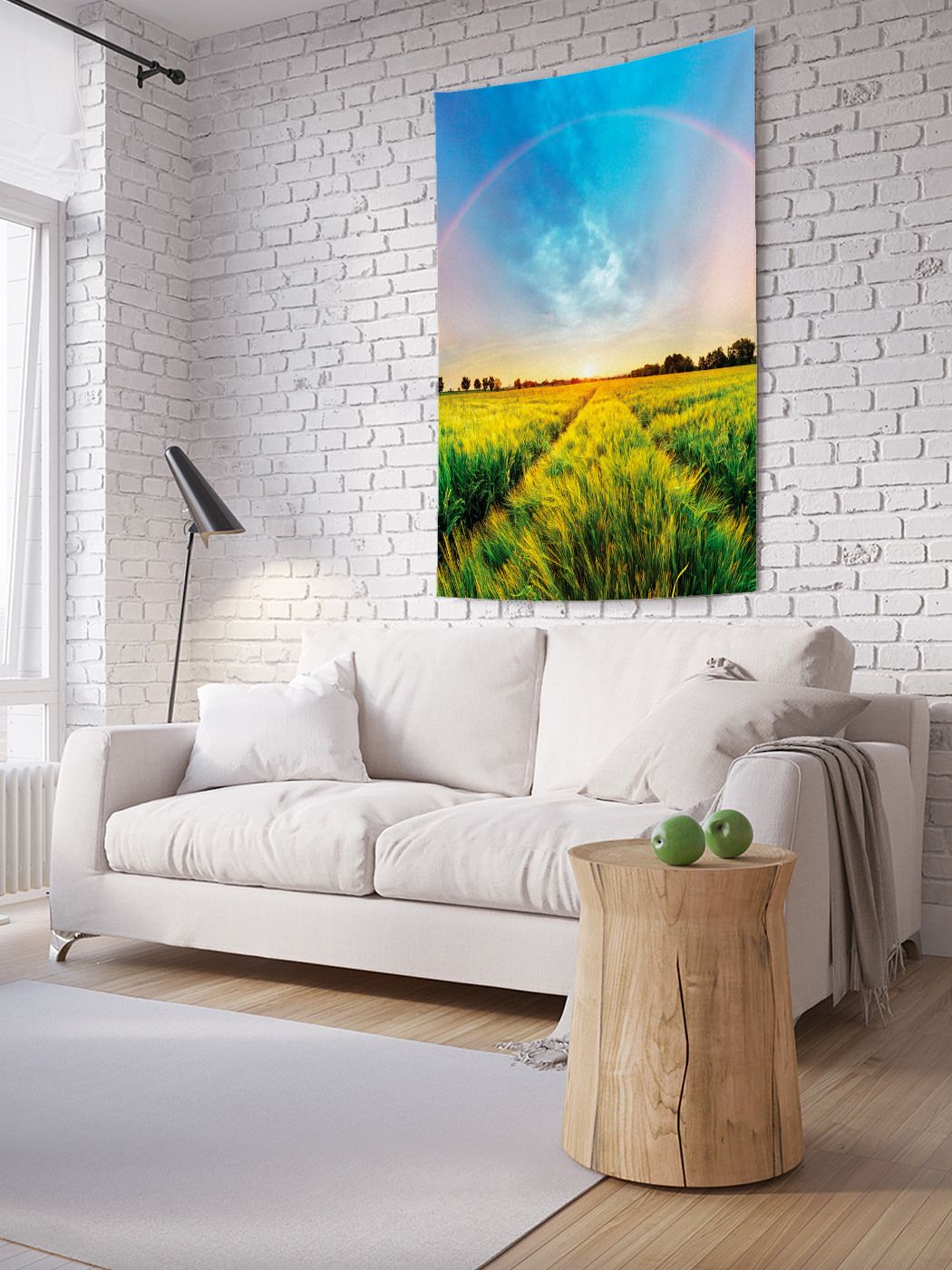 

Вертикальное фотопанно на стену JoyArty Поле на радуге 150x200 см, Поле на радуге