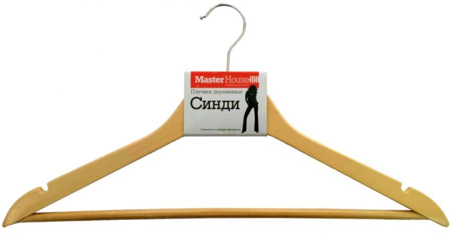 

Вешалка-плечики MASTERHOUSE 45см дерево Синди арт.60281 арт. 585009 - (5 шт.), Черный