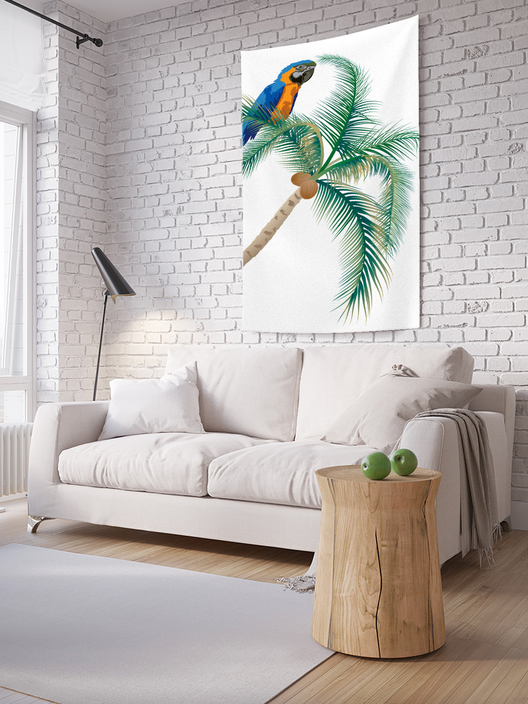 

Вертикальное фотопанно на стену JoyArty Попугай на пальме 150x200 см, Попугай на пальме