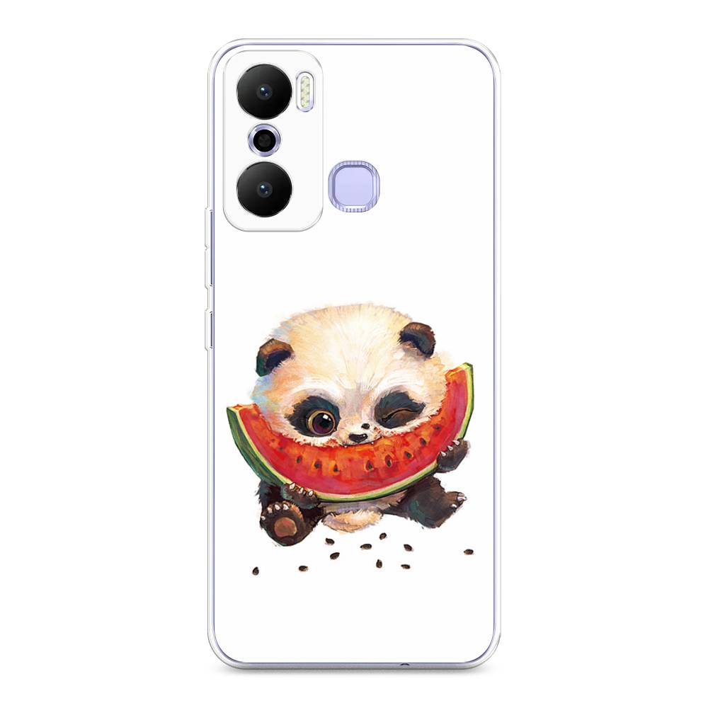 

Чехол Awog на Infinix Hot 20 Play "Малыш панды с арбузом", Белый;красный, 3103550-1