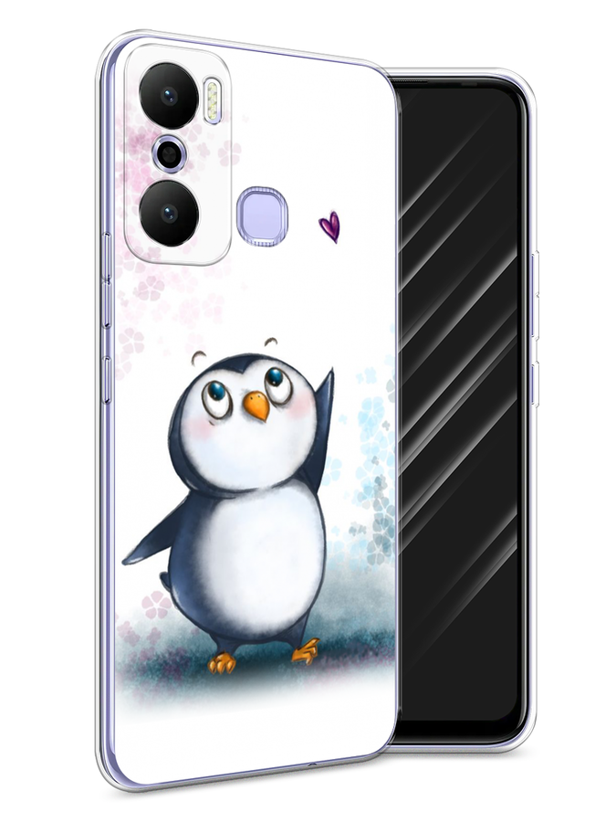 

Чехол Awog на Infinix Hot 20 Play "Пингвин и сердечко", Белый, 3103550-1