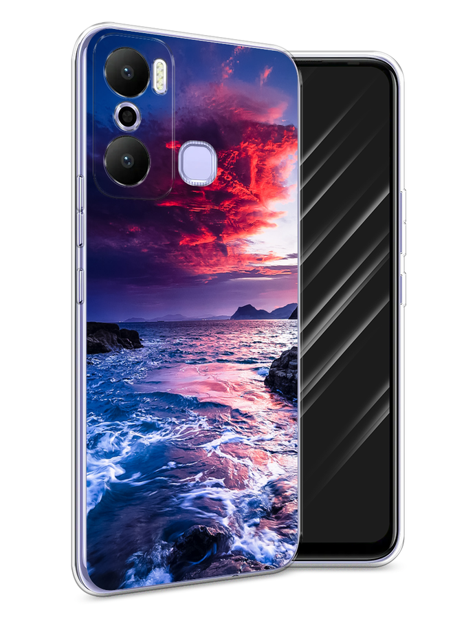 

Чехол Awog на Infinix Hot 20 Play "Волны 1", Розовый;синий, 3103550-4
