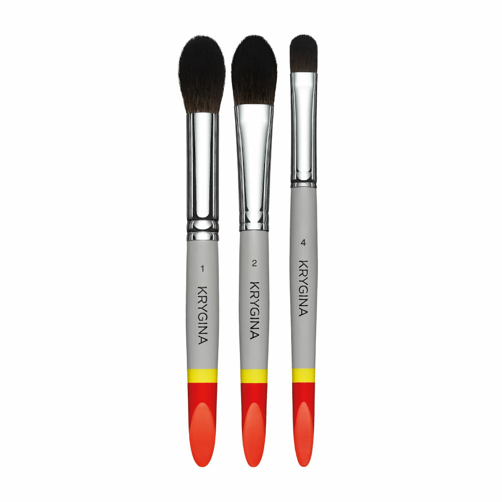 фото Набор кистей для макияжа krygina cosmetics makeup brushes kit face 3 шт.