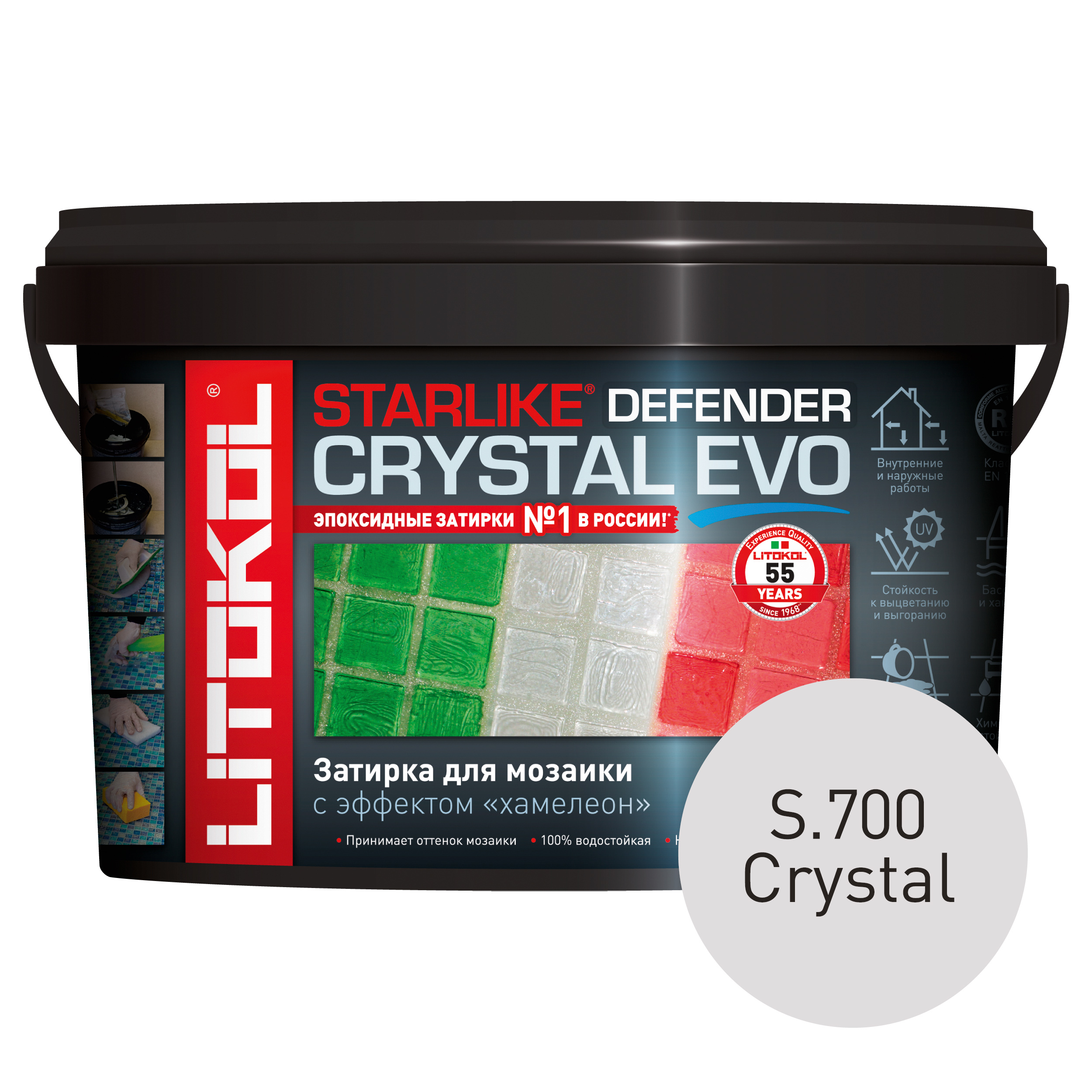 фото Затирка litokol starlike defender evo s.700 crystal 1 кг.