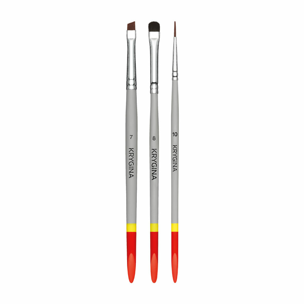 фото Набор кистей для макияжа makeup brushes krygina cosmetics kit graphic 3 шт.