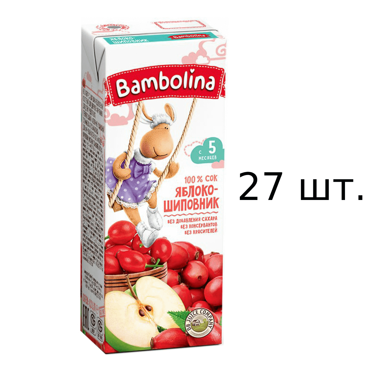 Сок Bambolina яблоко и шиповник 27x200 мл 745₽