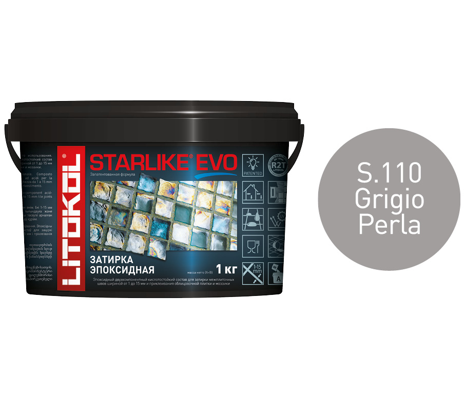 фото Затирка litokol starlike evo s.110 grigio perla, 1 кг