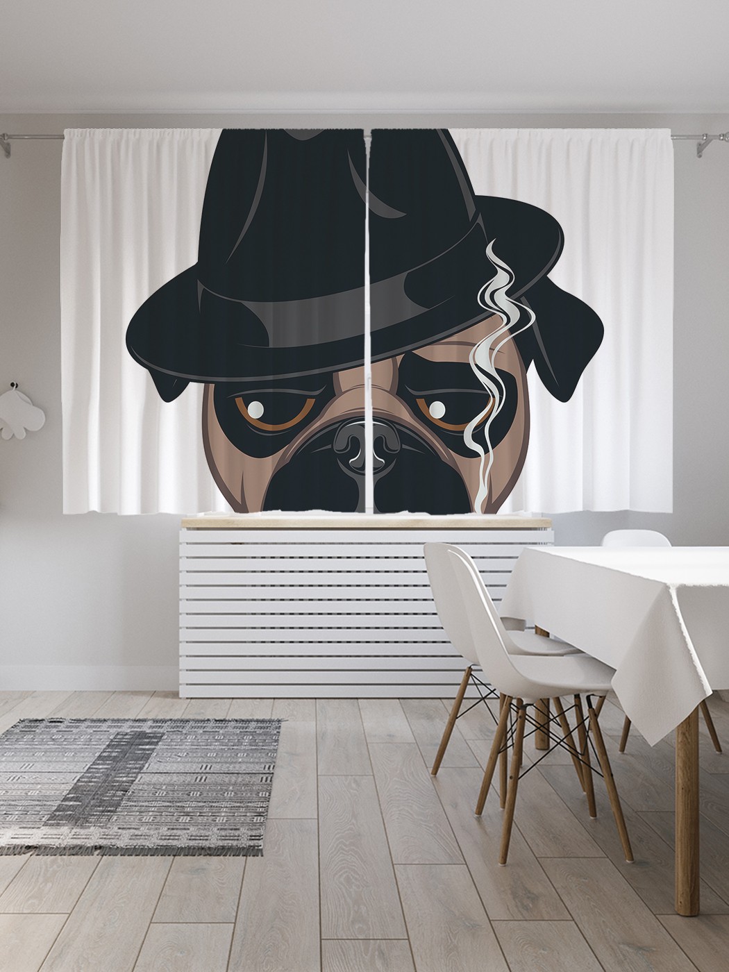 

Классические шторы JoyArty "Бульдог с сигарой", серия Oxford DeLux, 2 полотна 145x180 см, Бульдог с сигарой