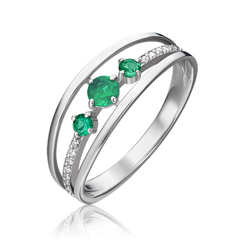 

Кольцо из золота р. , PLATINA jewelry 01-1426-00-106-1120-30, бриллиант\изумруд, 01-1426-00-106-1120-30