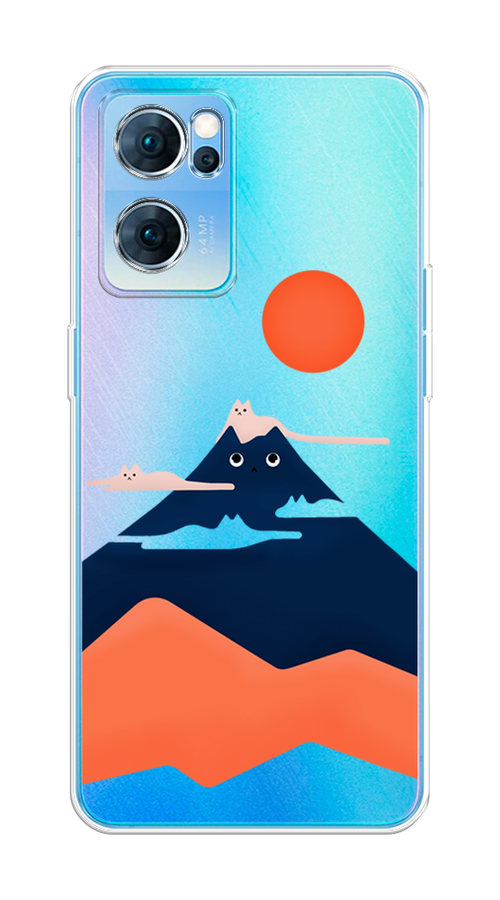 

Чехол на Oppo Reno 7 5G "Кот-гора", Черный;оранжевый, 258150-4