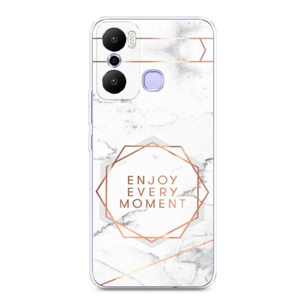 

Чехол Awog на Infinix Hot 20 Play "Enjoy every moment мрамор", Белый;розовый;серый, 3103550-7
