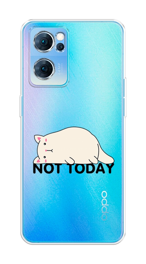 

Чехол на Oppo Reno 7 5G "Cat not today", Белый;розовый;черный, 258150-1