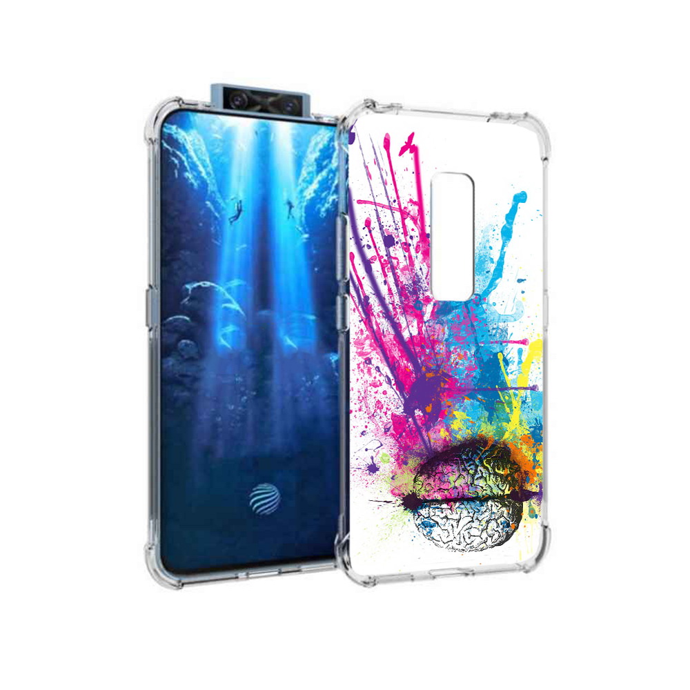 

Чехол MyPads Tocco для Vivo V17 Pro яркий красочный мозг (PT226965.387.710), Прозрачный, Tocco