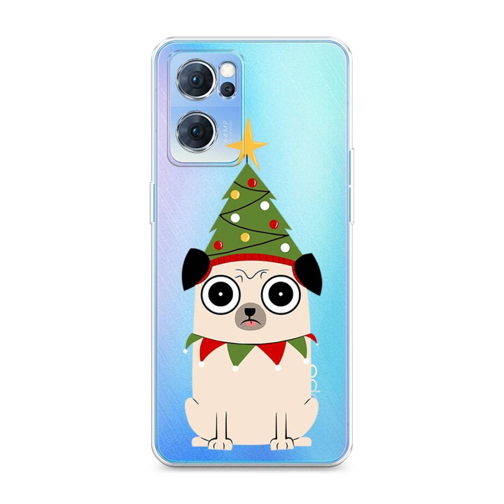 

Чехол для Oppo Reno 7 5G "Собачка с ёлочкой", Бежевый;красный;зеленый, 258150-1