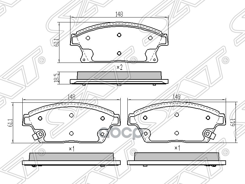 

Колодки Тормозные Перед Chevrolet Cruze /Aveo 09-/Opel Astra J 10- (Диски 300мм) Sat арт.