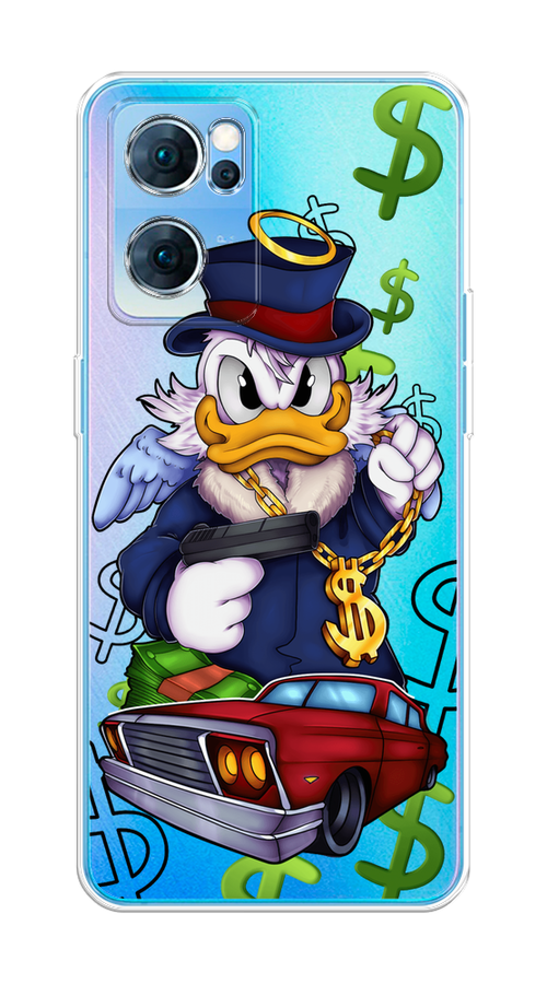 

Чехол на Oppo Reno 7 5G "Scrooge McDuck with a Gold Chain", Красный;синий;белый, 258150-6