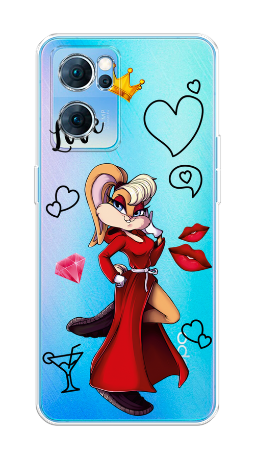 

Чехол на Oppo Reno 7 5G "Rich Lola Bunny", Красный;бежевый;оранжевый, 258150-6