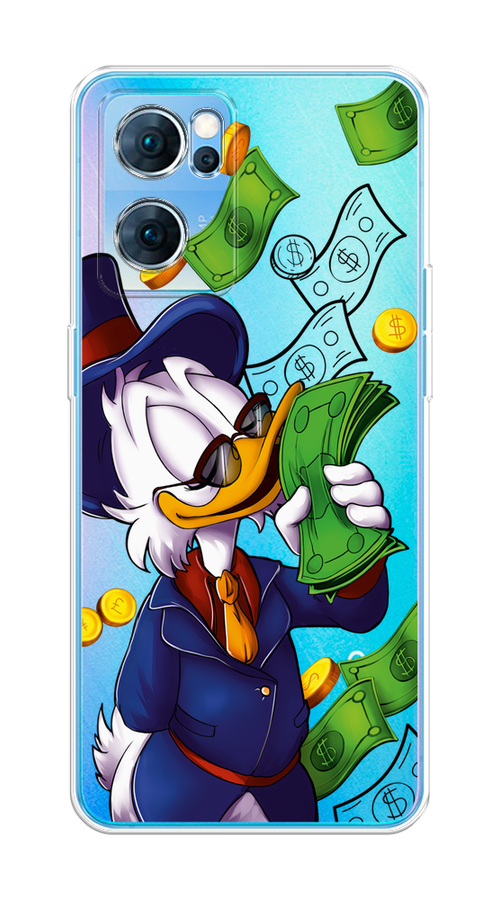 

Чехол на Oppo Reno 7 5G "Scrooge McDuck with Money", Синий;зеленый;белый, 258150-6