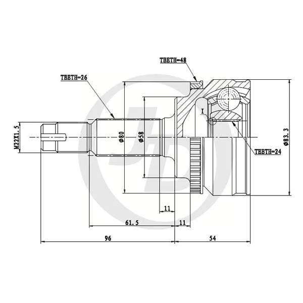 Шрус Внешний Abs To055A48 (Jd)