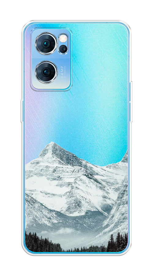 

Чехол на Oppo Reno 7 5G "Горы арт 1", Белый;зеленый, 258150-2