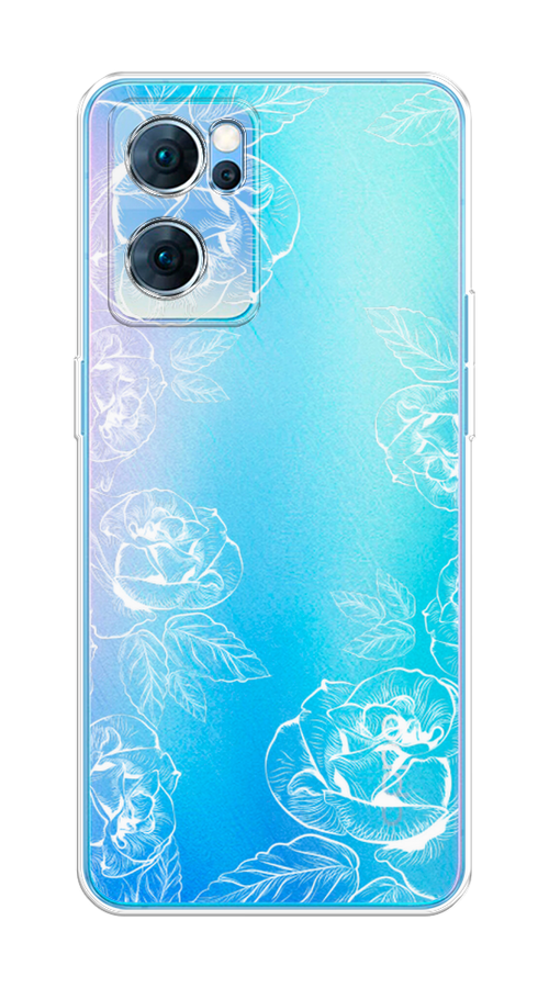 

Чехол на Oppo Reno 7 5G "Розы графика", Черный;серый, 258150-2