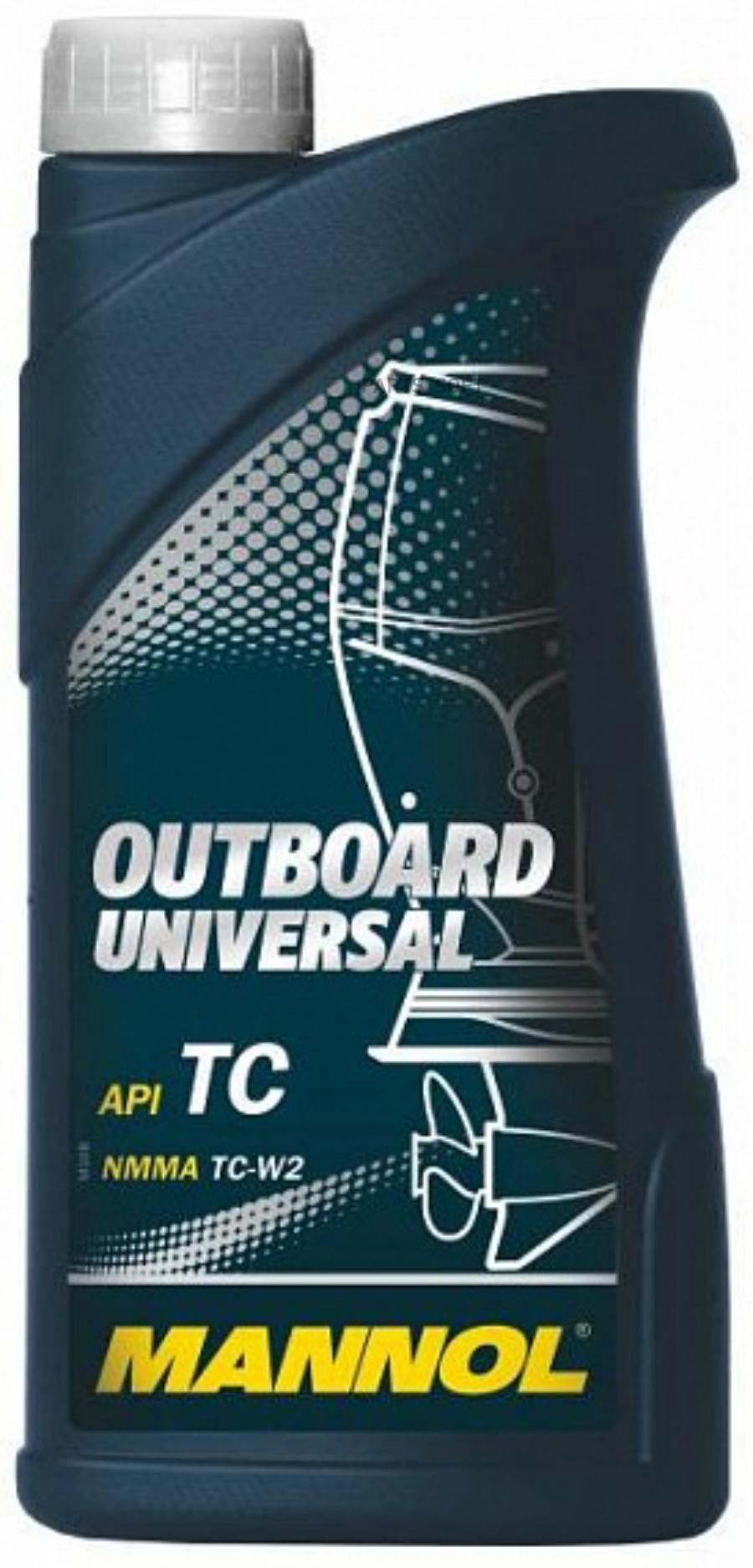 Масло mannol 2-х тактное outboard universal api tc 1л мин mn7208-1