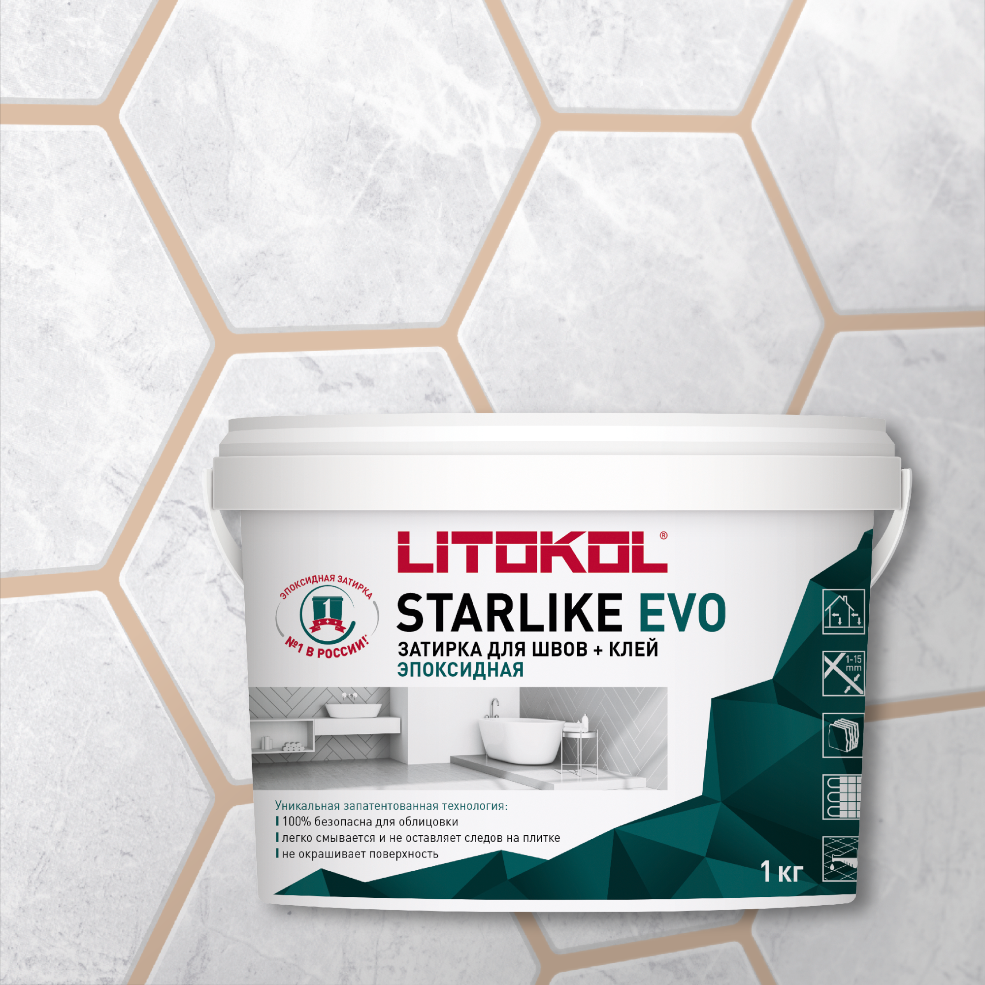 

Затирка LITOKOL STARLIKE EVO S.205 TRAVERTINO, 1 кг, Белый, LITOKOL-1
