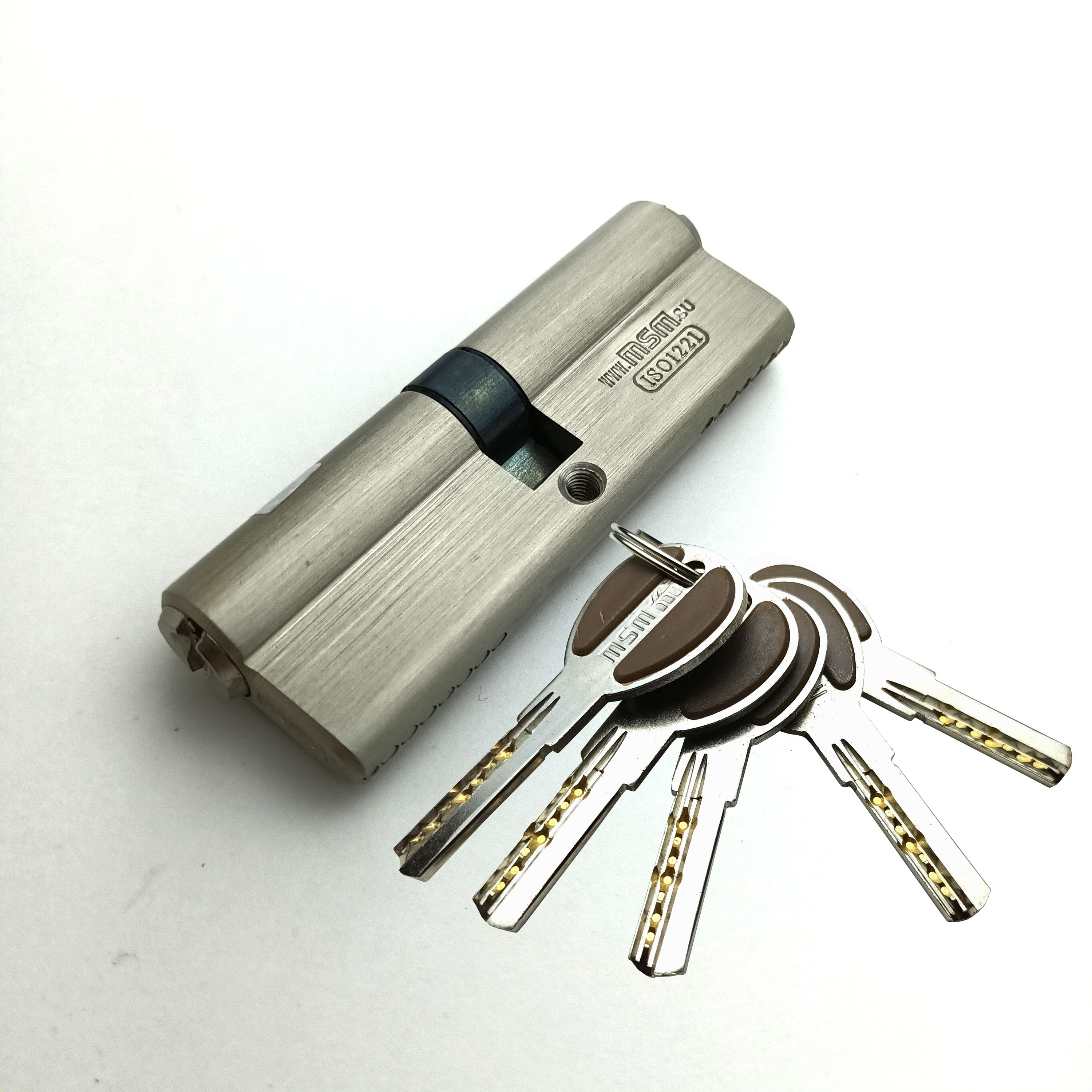 Цилиндровый механизм (Личинка замка) MSM 90 мм (45-45) ключ-ключ, матовый никель