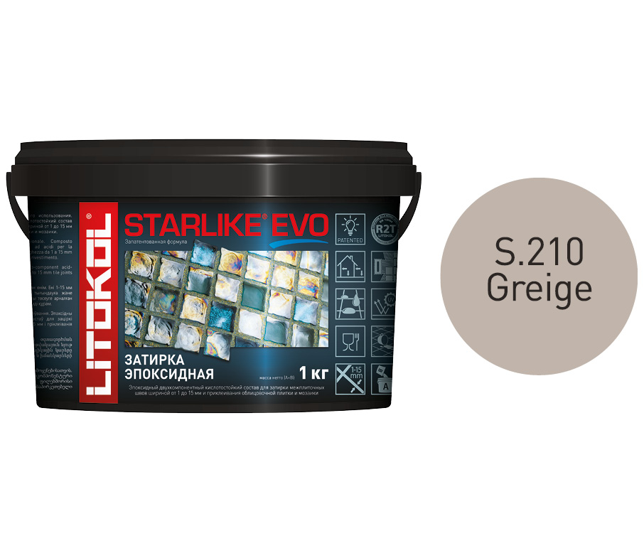 фото Эпоксидная затирка litokol starlike evo s.210 greige, 1 кг