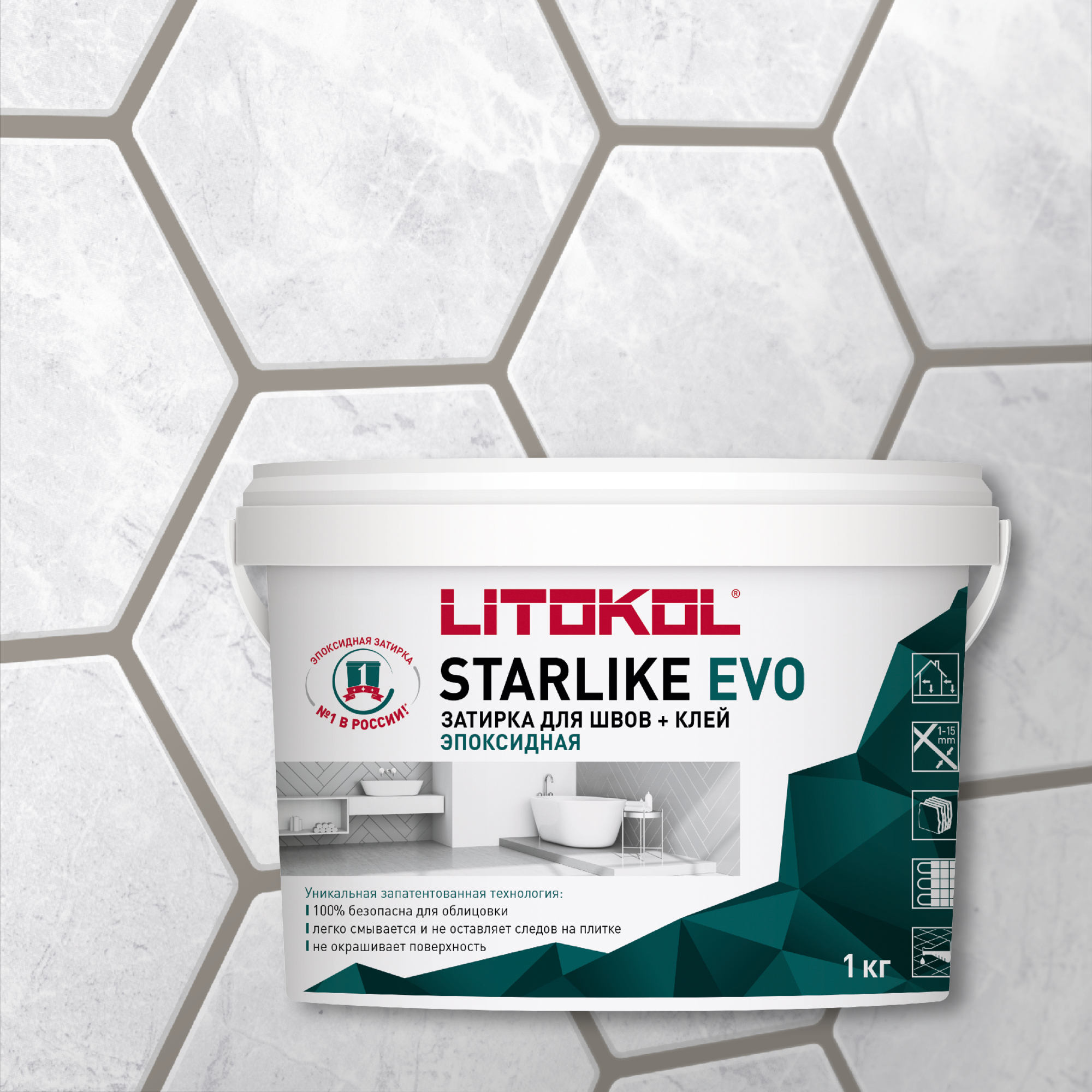 

Затирка LITOKOL STARLIKE EVO S.215 TORTORA, 1 кг, Белый, LITOKOL-1