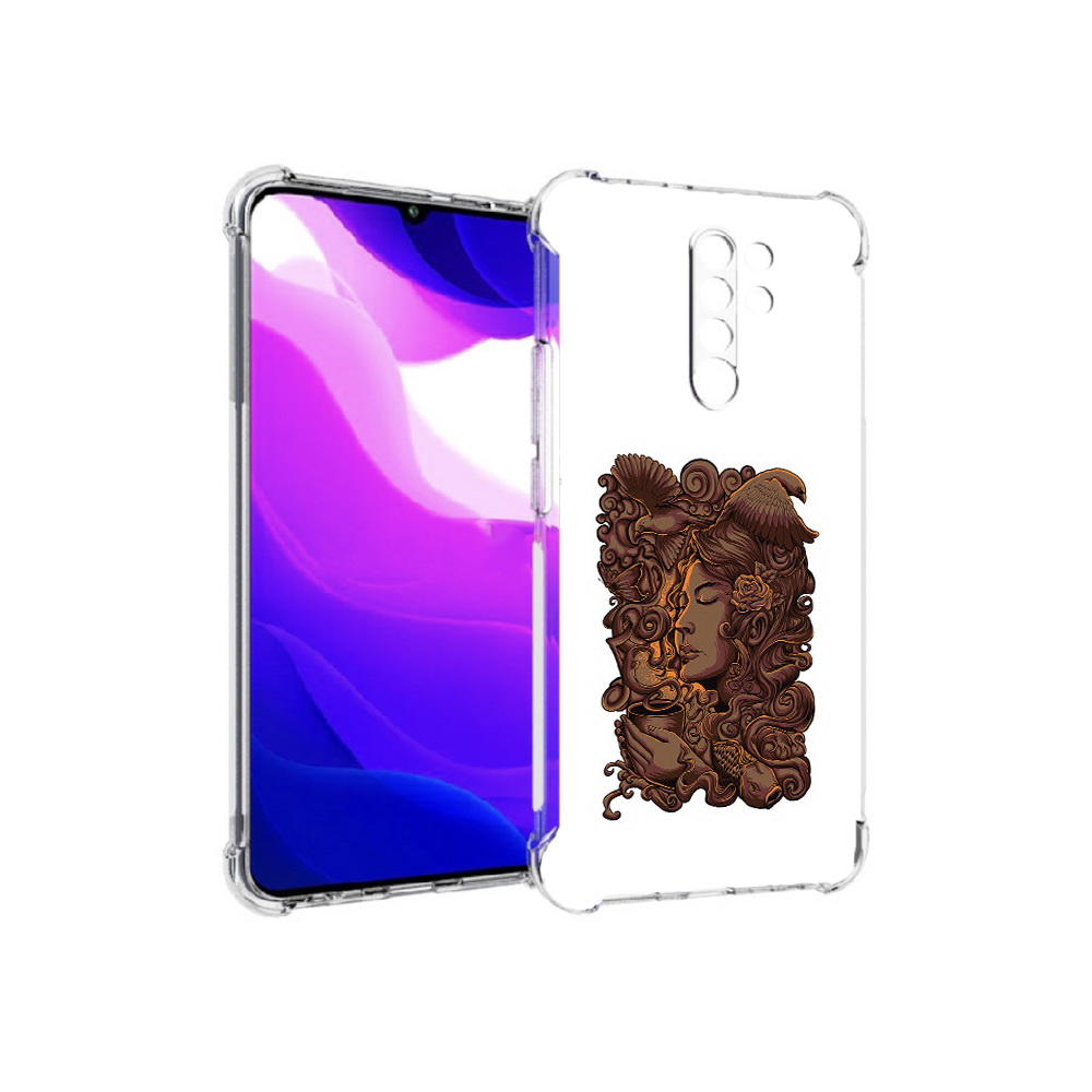 

Чехол MyPads Tocco для Xiaomi Redmi 9 девушка с длинными волосами абстракция, Прозрачный, Tocco