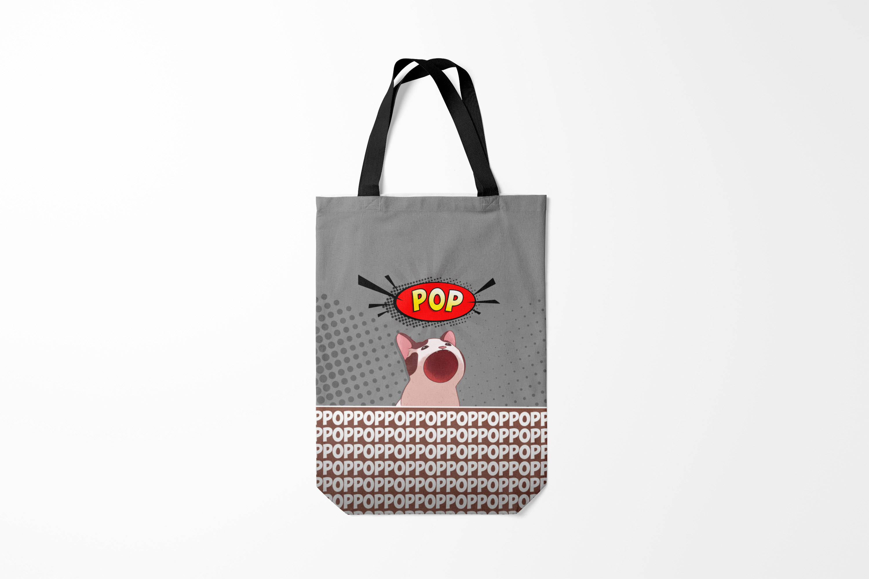 

Сумка шoппер унисекс Burnettie Кот мем Wide Mouthed Popping Cat, серый, Кот мем Wide Mouthed Popping Cat