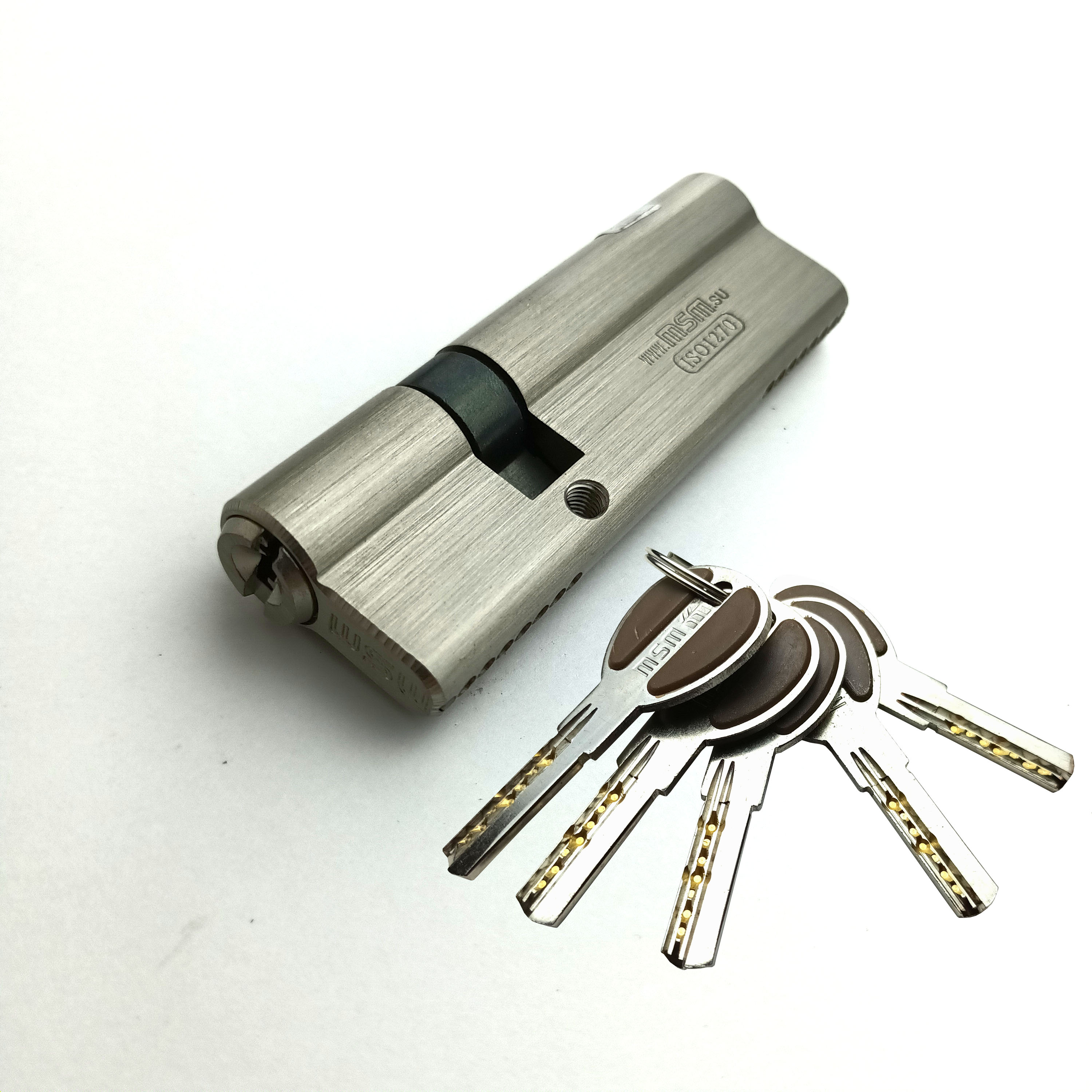 Цилиндровый механизм (Личинка замка) MSM 90 мм (60-30) ключ-ключ, матовый никель