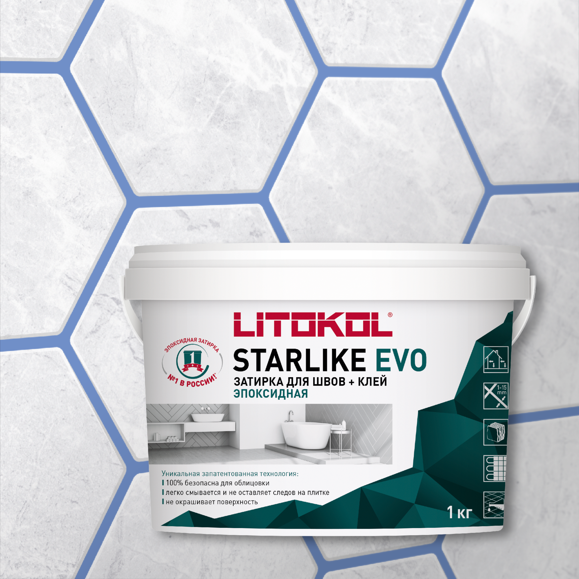 

Затирка LITOKOL STARLIKE EVO S.330 BLU AVIO, 1 кг, Синий, LITOKOL-1