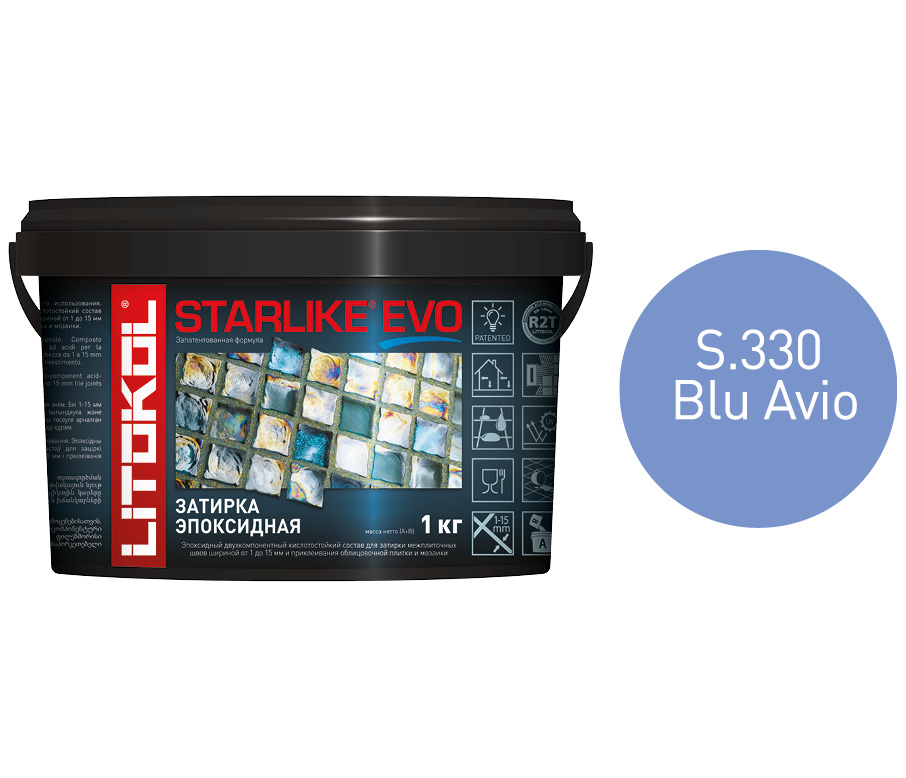 фото Эпоксидная затирка litokol starlike evo s.330 blu avio, 1 кг