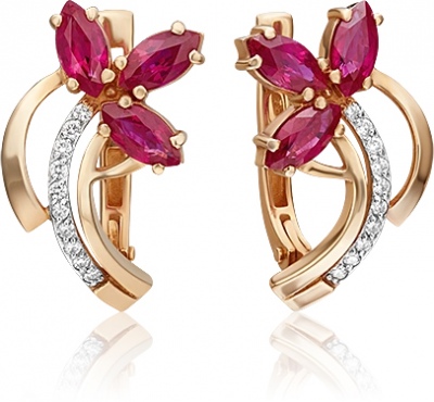

Серьги из красного золота с рубином/бриллиантом PLATINA jewelry 02-0138-00-107-1110-30, 02-0138-00-107-1110-30