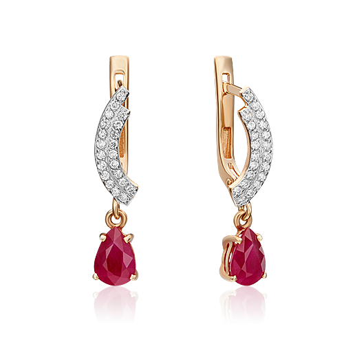 

Серьги из красного золота с рубином/бриллиантом PLATINA jewelry 02-0233-00-107-1110-30, 02-0233-00-107-1110-30