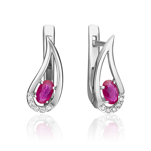 

Серьги из белого золота с рубином/бриллиантом PLATINA jewelry 02-0380-00-107-1120-30, 02-0380-00-107-1120-30