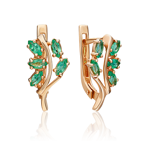 

Серьги из красного золота с изумрудом PLATINA jewelry 02-0435-00-103-1110-30, 02-0435-00-103-1110-30