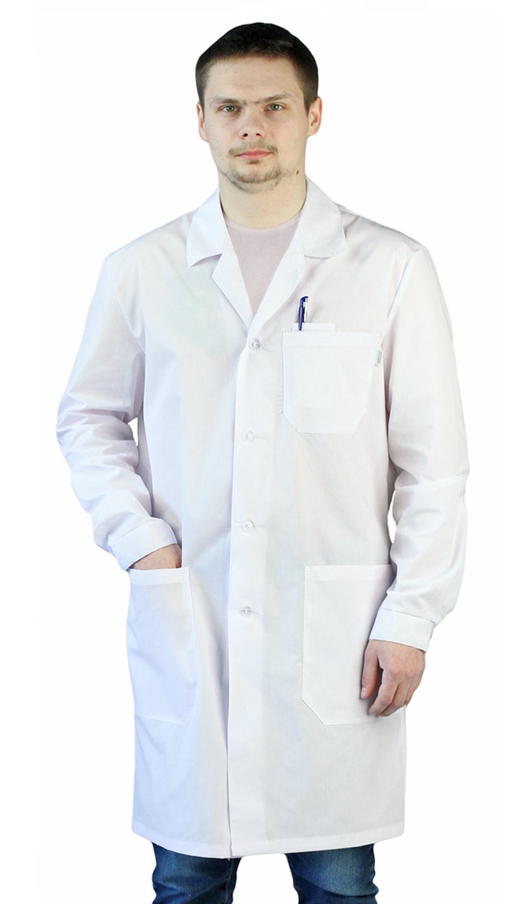 фото Халат медицинский мужской ursus символ белый 48-50, 182-188