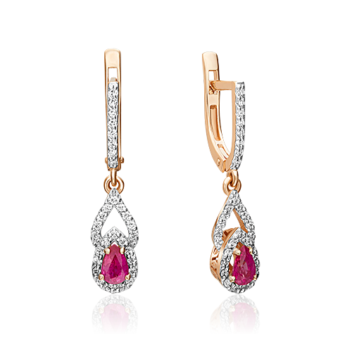 

Серьги из красного золота с рубином/бриллиантом PLATINA jewelry 02-0921-00-107-1110-30, 02-0921-00-107-1110-30