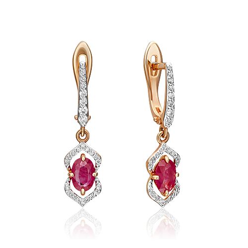 

Серьги из красного золота с рубином/бриллиантом PLATINA jewelry 02-0940-00-107-1110-30, 02-0940-00-107-1110-30