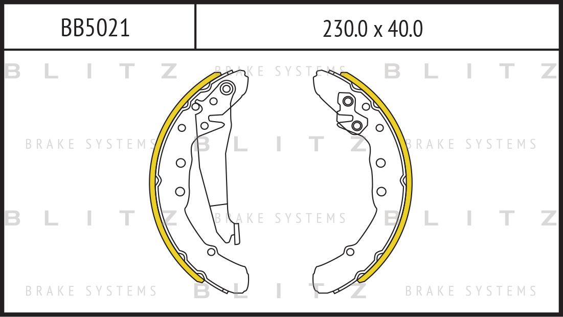 

Тормозные колодки BLITZ задние барабанные bb5021